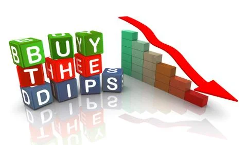 3d buzzword text 'buy the dips' Stock Illustration