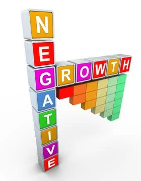 3d buzzword text 'negative grwoth' Illustrazione stock
