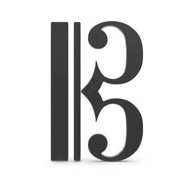 3D C Clef Musical Notation Symbol Stock Illustration