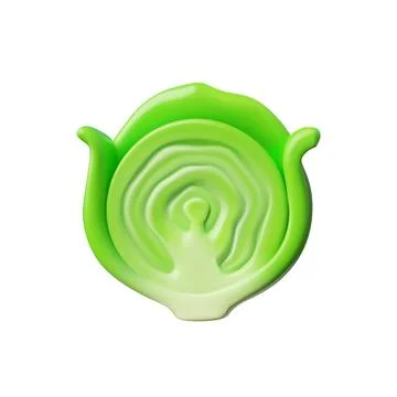 3d cabbage, vector graphics with the image of a piece of vegetable cut in half Stock Illustration