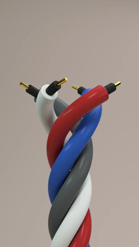 3D Cable Wires Swirl Stockbeeldmateriaal 299602525