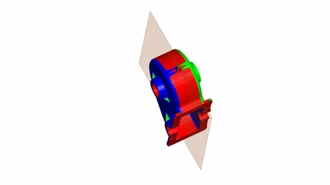 3D CAD Draft Angle Analysis with Cross Section Plane of Mechanical Part Stockbeeldmateriaal 335415123