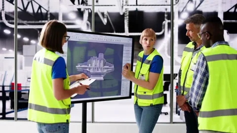 3D CAD Mechanical Parts Render On Computer Stock Footage 277905142