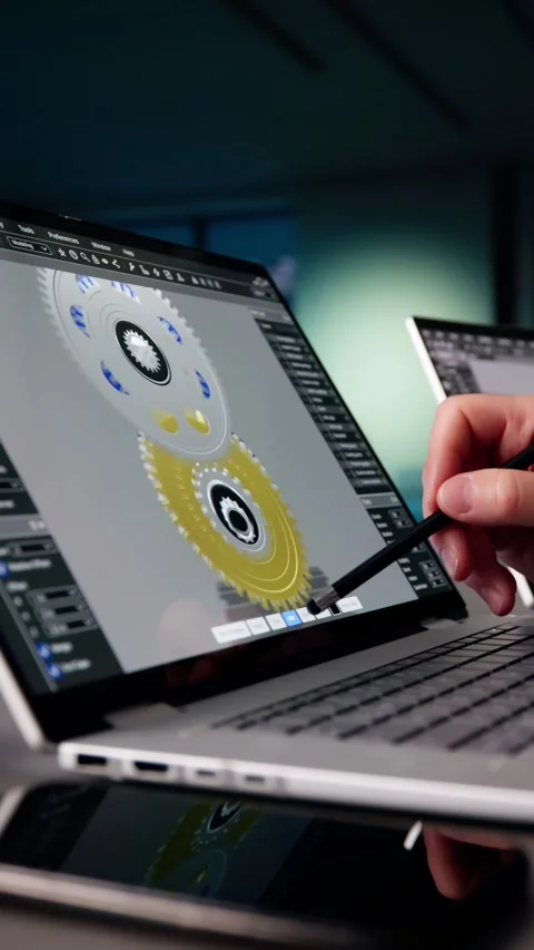 3D CAD Model Of Mechanical Part Designed Stock Footage 317400236