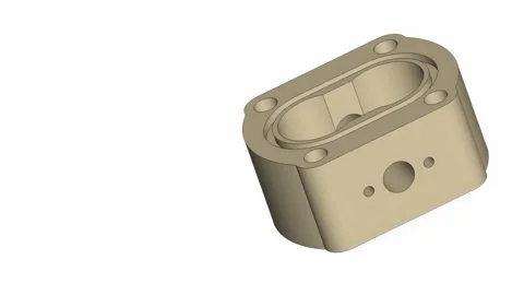 3D CAD Solid Model of a Mechanical Pump Body Component on a white background. Stock Footage 335556940