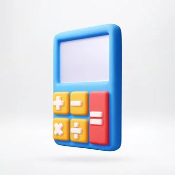 3d calculator for financial math calculation. Illustrazione stock