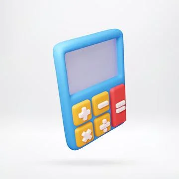 3D Calculator icon with math symbols Stockillustratie