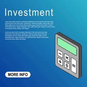 3D Calculator icon, mathematics web button vector illustration. Internet webs Stock Illustration