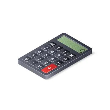 3D calculator isolated on white background. Isometric vector illustration Stock Illustration