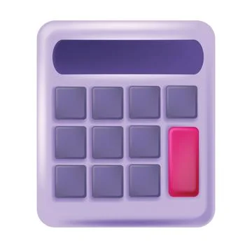 3D calculator mathematic icon, vector finance school algebra object Stock Illustration