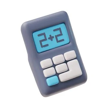 3D calculator vector icon, math school education device for mathematical Stock Illustration