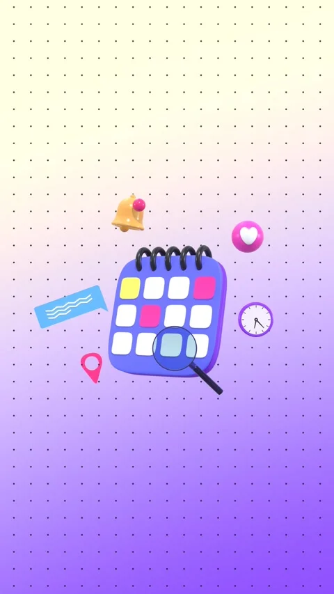 3D Calendar Animation In Vertical Video Format. Видео 293602041