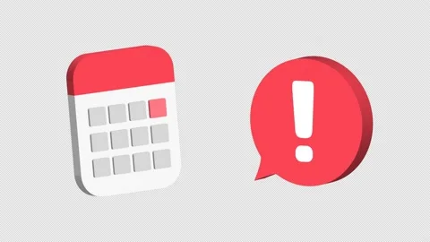 3d calendar with bubble urgent alert notification pop up animation Video stock 234603524
