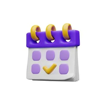 3d calendar with check Stock Illustration