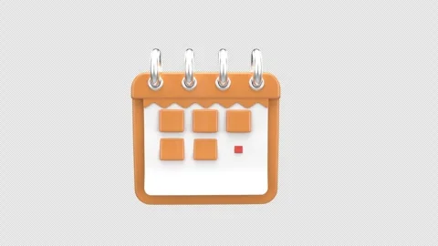 3D Calendar with Checkmark - Appointment Confirmation Icon Stock Footage 313467136