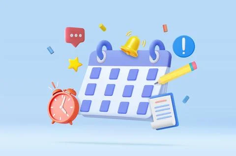 3d Calendar concept Illustrazione stock