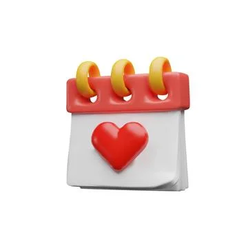 3d calendar with heart. Stock Illustration