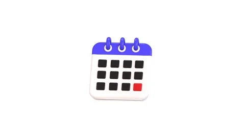 3d calendar icon animation concept of a reminder of date icon animation Stock-Footage 314735277
