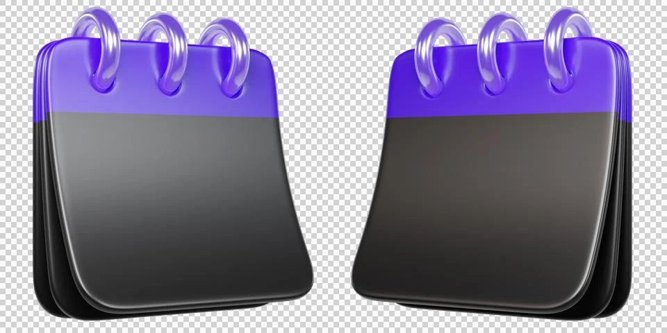 3D calendar icon with empty black pages イラスト素材