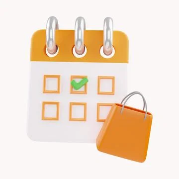 3d calendar marked date for successful new idea. Excellent shoping event date Stock Illustration