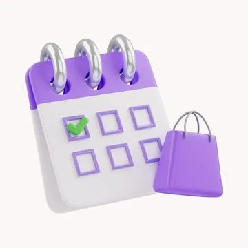 3d calendar marked date for successful new idea. Excellent shopping event date Stock Illustration