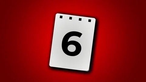 3D Calendar Page Flip Countdown Animation Stock Footage 343182349