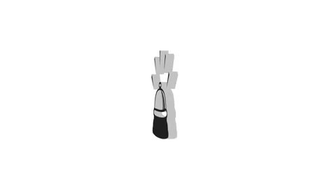 3d call bell logo icon loopable rotated black color animation on Stock Footage 269718080