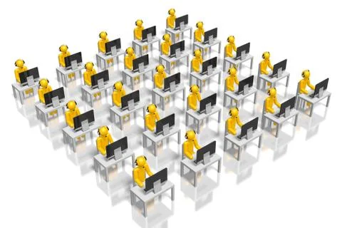 3D call center concept Stockillustratie