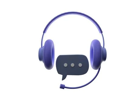 3D call center customer service icon helpdesk chat phone contact bubble Stock Illustration