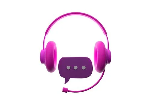 3D call center customer service icon helpdesk chat phone contact bubble Stock Illustration
