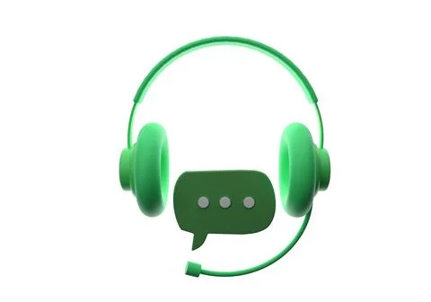 3D call center customer service icon helpdesk chat phone contact bubble Stock Illustration