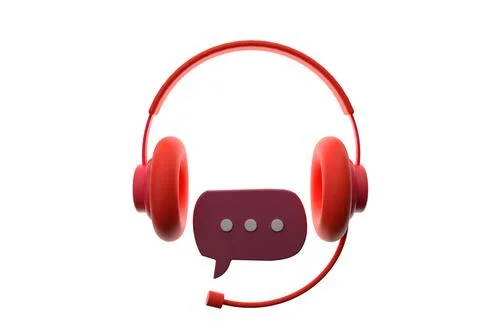 3D call center customer service icon helpdesk chat phone contact bubble Stock Illustration