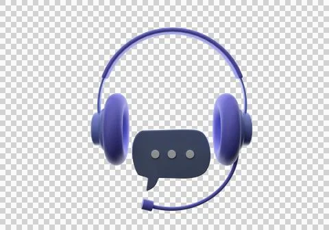 3D call center customer service icon helpdesk chat phone contact bubble Stock Illustration