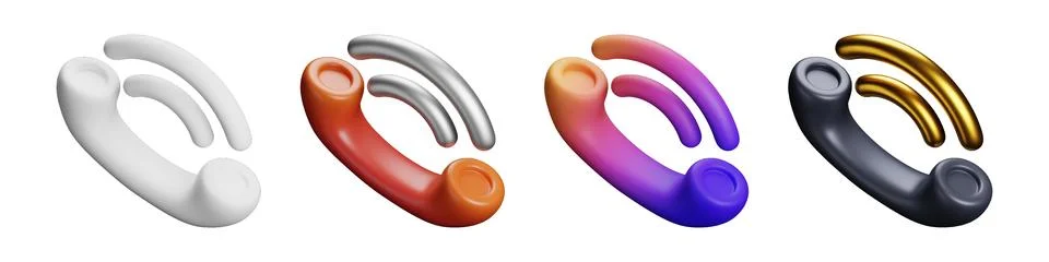 3D call ringing creative communication graphics and icons pack 스톡 일러스트