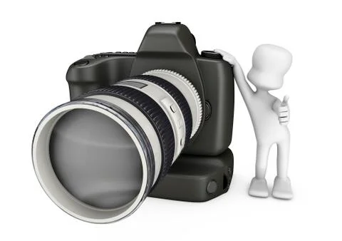 3d camera and photographer Stock Illustration