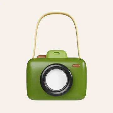 3d Camera. elements for camping, hiking , summer camp, traveling, trip. icon Stock Illustration