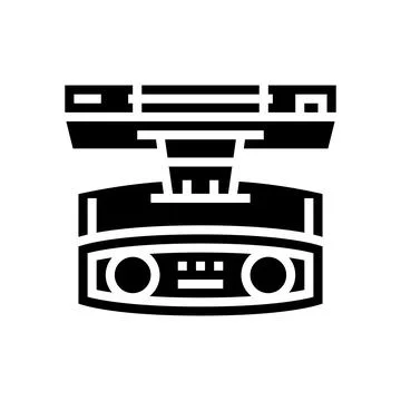 3d camera with face id technology glyph icon vector illustration Stock Illustration