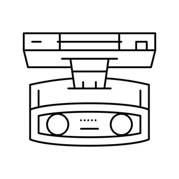 3d camera with face id technology line icon vector illustration Stock Illustration