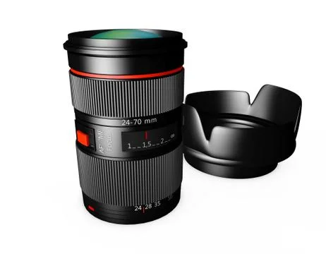 3d Camera Lens on a white background Stock Illustration
