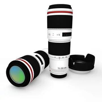 3d Camera Lens on a white background Stock Illustration