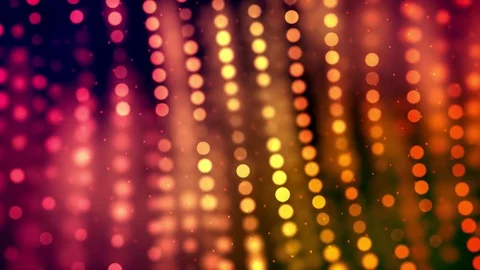 3d camera movement over bright flickering colorful red and yellow blur dots Stock Footage 77601956