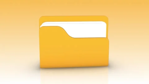 3D Camera Zooming to an Icon of a 3D Folder. Folder and Files Icon 3D. 4K Stock Footage 282651541