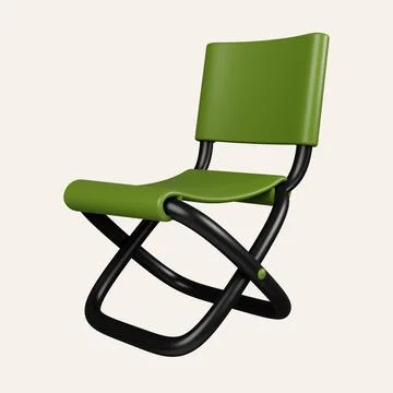 3d camping chair. elements for camping, hiking , summer camp, traveling, trip Stock Illustration