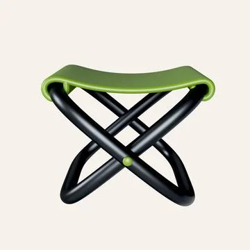 3d camping chair. elements for camping, hiking , summer camp, traveling, trip Stock Illustration
