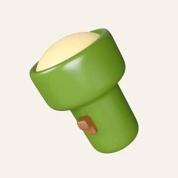 3d camping flashlight. elements for camping, hiking , summer camp, traveling Stock Illustration