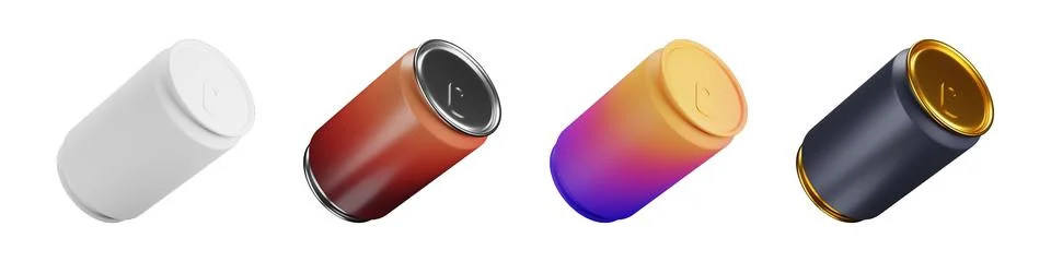 3D can creative beverage graphics and icons pack Stock Illustration