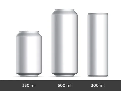 3D can mockup. Vector aluminium beer or soda can blank template Illustrazione stock