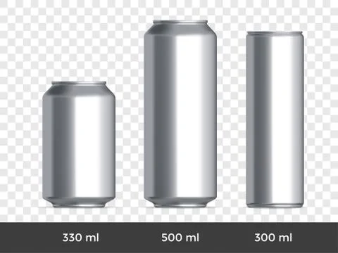 3D can mockup. Vector aluminium beer or soda can blank template Illustrazione stock