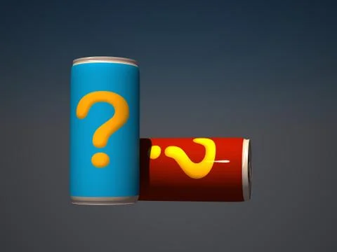 3d can with an question mark label 스톡 일러스트