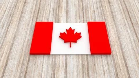 3D Canada flag on abstract background for design content. 3D rendering. 写真素材